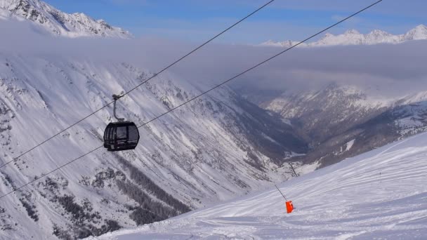 Obergurgl Tirol Áustria Janeiro 2023 Vista Vale Das Montanhas Cobertas — Vídeo de Stock