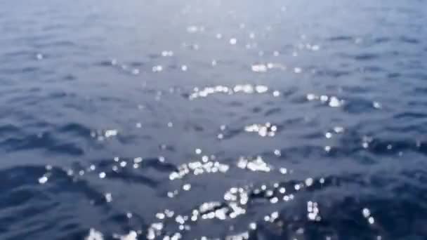 Veduta Onde Dolci Una Barca Che Muove Attraverso Mar Egeo — Video Stock