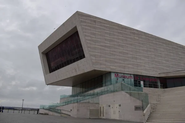 stock image Liverpool, Merseyside, United Kingdom - March 12 2023: The Museum of Liverpool located at the city's waterfront, Pier Head, Mann Island, a grand building with striking modern architecture