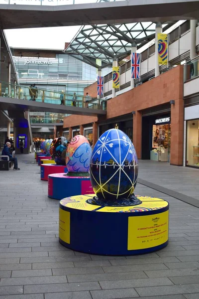 Liverpool Merseyside Reino Unido Abril 2023 Pysanka Egg Trail Artwork — Fotografia de Stock