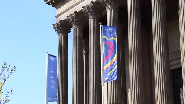 Liverpool Merseyside United Kingdom April 2023 Banners Waving George Hall — Stock Video