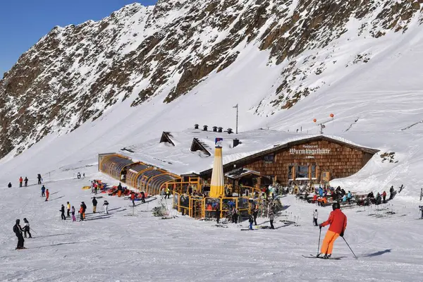Hochgurgl Tirol Österreich Januar 2023 Idyllisches Österreichisches Restaurant Wurmkogl Gipfel — Stockfoto