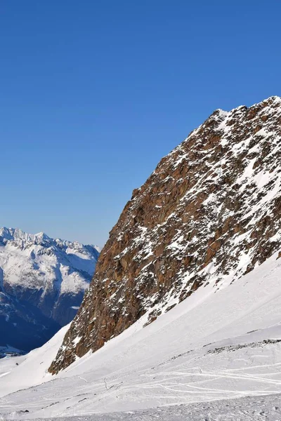 Nádherný Výhled Lyžařského Střediska Hochgurgl Rakousko Krásné Zasněžené Vrcholky Hor — Stock fotografie