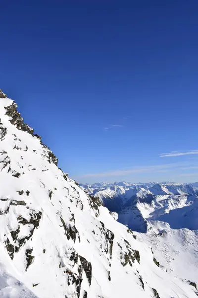 Lenyűgöző Kilátás Top Mountain Star Étteremből Hochgurgl Ski Resort Csúcsán — Stock Fotó