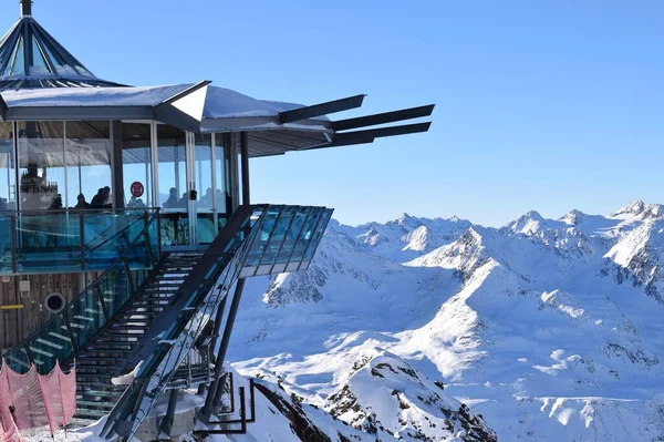 Hochgurgl Tyrol Austria Stycznia 2023 Wspaniały Widok Alpejskie Szczyty Alp — Zdjęcie stockowe