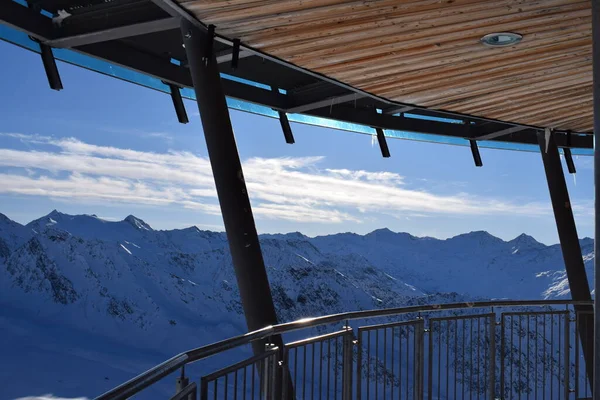 Wspaniały Widok Restauracji Top Mountain Star Szczycie Hochgurgl Ski Resort — Zdjęcie stockowe