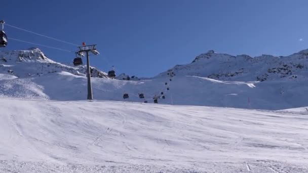Piste Ski Vide Dans Station Ski Hochgurgl Par Une Belle — Video