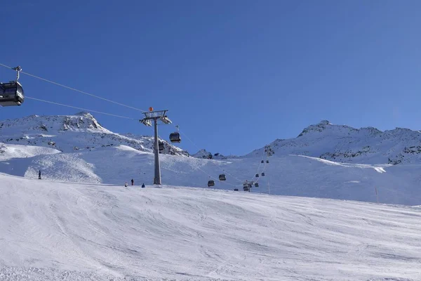 Ski Alpin Dans Station Ski Hochgurgl Par Une Belle Journée — Photo