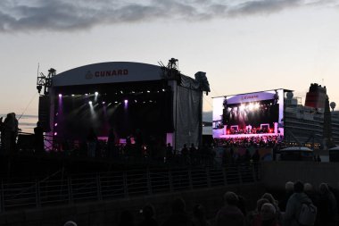 Liverpool, Merseyside, Birleşik Krallık - 3 Haziran 2024: Liverpool 'da Liverpool kutlamaları Cunard tarafından Liverpool şehrinin yeni Kraliçe Anne gemisinin vaftiz babası ilan edildi