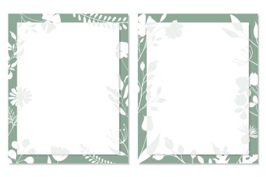 Yeşil ve beyaz çiçeklerle narin bir bahar arkaplanı ve merkezinde boş bir alan. Kartpostalların, davetiyelerin, etiketlerin minimal tasarımı. Sosyal ağlarda hikayelerin dizaynı. 