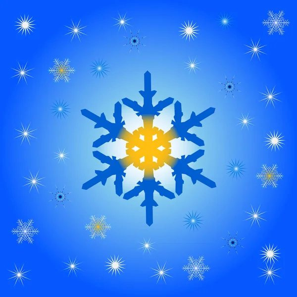 Снежинка Абстрактный Зимний Фон Новый Год Праздничная Открытка Векторная Иллюстрация — стоковый вектор