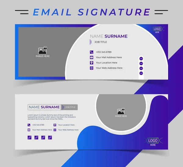 Corporate Mail Signatur Template Design Für Geschäftlichen Oder Privaten Gebrauch — Stockvektor