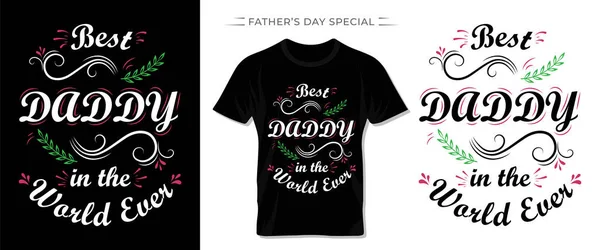 Vatertagsspecial Bester Papa Der Welt Aller Zeiten Typografie Shirt Und — Stockvektor
