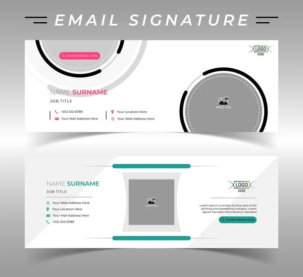 Modern şirket e-posta imzası şablon tasarımı.