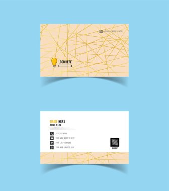 Modern ve yaratıcı kartvizit tasarımı. Asgari stil, temiz çift taraflı kartvizit düzeni.