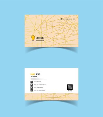 Modern ve yaratıcı kartvizit tasarımı. Asgari stil, temiz çift taraflı kartvizit düzeni.