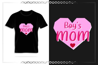 Anne ve çocuk için tipografi tişörtü ve vektör şablonu tasarımı. Baskı, tişört, harf, poster, etiket, hediye, selamlama, kart ve daha pek çok şey için alıntılar içeren Anneler Günü tipografi tasarımınız kutlu olsun..