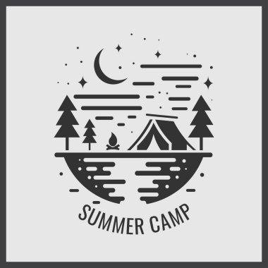 Camping fun summer camp vector background scene clipart