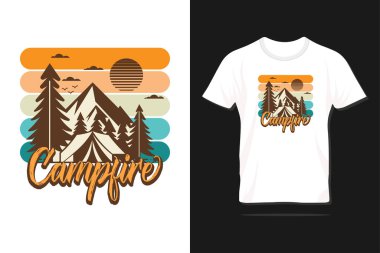 Fancy Funny Camping Typography T Shirt Design. Camping Fun, Camping for Women, Men Design.  clipart