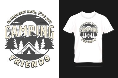 Fancy Funny Camping Typography T Shirt Design. Camping Fun, Camping for Women, Men Design.  clipart