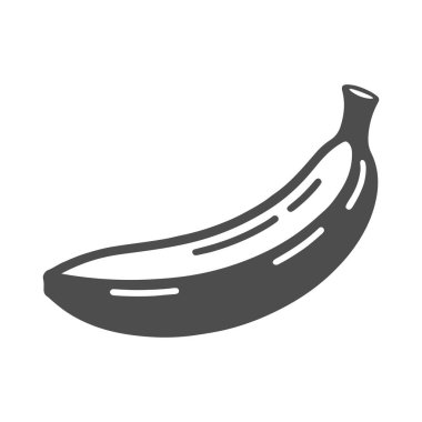 Muz Vektörü simgesi tasarımının silueti.