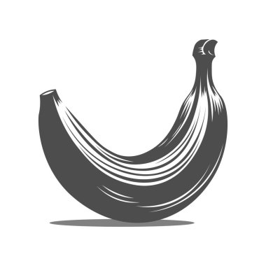 Muz Vektörü simgesi tasarımının silueti.