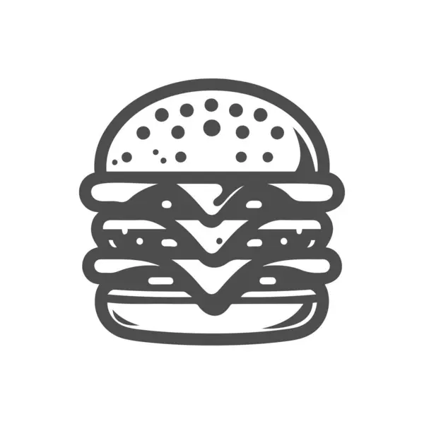 Hamburger Vektör simgesi tasarımının silueti.