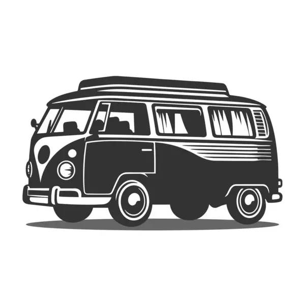 Retro tarzı karavan silueti.