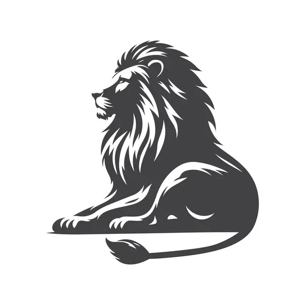 Aslan simgesi silueti tasarımı. Vektör illüstrasyonu.