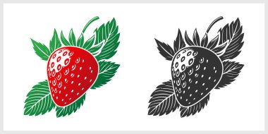 Fresh and vibrant strawberry icon, perfect for food, nature, and healthy lifestyle themes. clipart