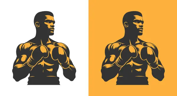 İnşaat işçisi logo vektör sanatı. İşçi bayramı için işçi inşaatı. Boks oyuncusu silueti Spor ve zindelik için mükemmel Dinamik ve güçlü tasarımlar.