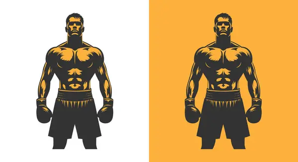 İnşaat işçisi logo vektör sanatı. İşçi bayramı için işçi inşaatı. Dövüş sporu temaları için ideal boksör grafik silueti. Eylem paketlendi ve güçlü.