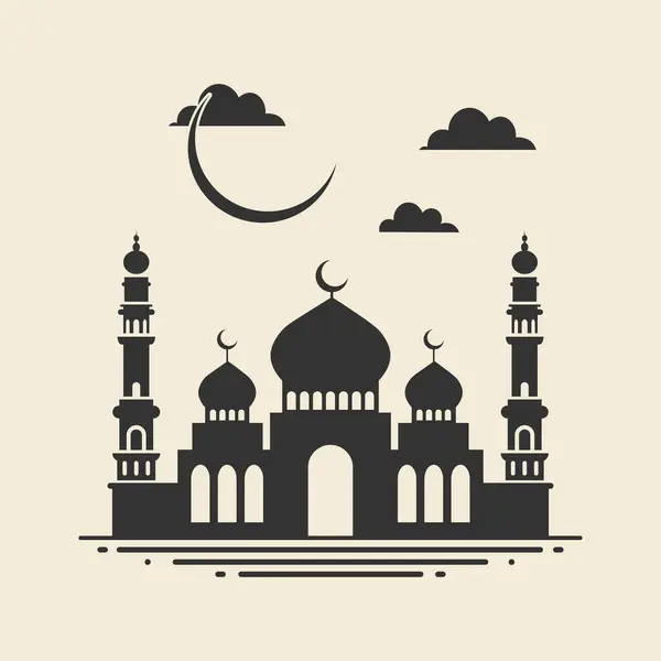 Kurban Bayramı silueti. Ramazan ve bayram tasarımları için mükemmel. Kültürel zarafetle kutlayın..