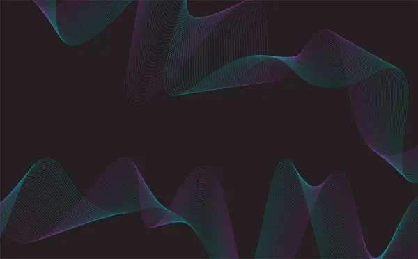Soyut vektör ağ arkaplan tasarımı. Koyu dalgalı çizgi dokusu, pürüzsüz çizgilerle modern web arkaplanı.