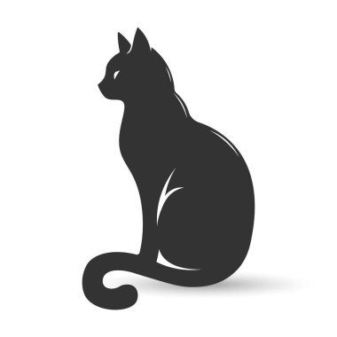 Çok yönlü tasarım projeleri için oturma pozu içeren zarif kedi silueti seti.