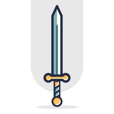 Benzersiz kılıç tasarımı ögesi posterler, amblemler ve dijital çizimler için harikadır..