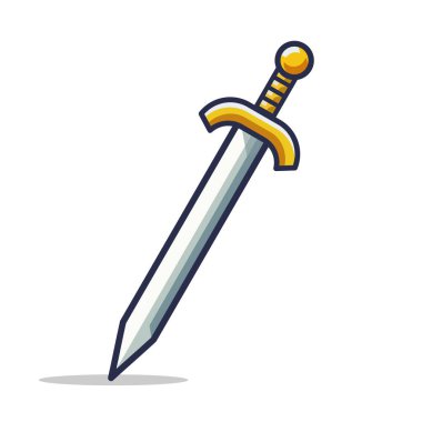 Keskin ve detaylı kılıç vektör elementi oyun, dövme ve kahramanlık eserleri için.