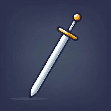 Fantezi, ortaçağ ve savaşçı temalı tasarım projeleri için mükemmel bir kılıç çizimi..