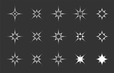 Posterler, simgeler, Clipart ve tasarım elementleri için dekoratif yıldız şekilleri.