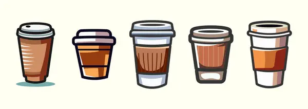 Kafe kültürü, dekorasyon ve reklamcılık için yaratıcı kahve fincanı elementleri.