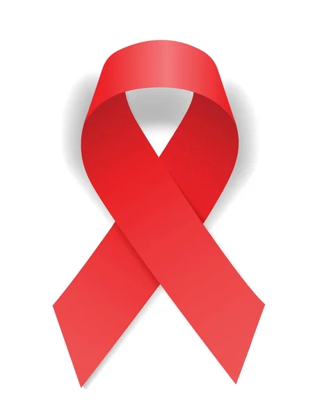 Realistic Hiv Aids Ribbon Illustration — Stock Vector