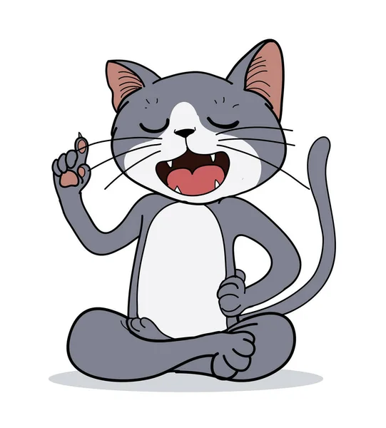 Ilustración Dibujos Animados Gato Sabio — Vector de stock