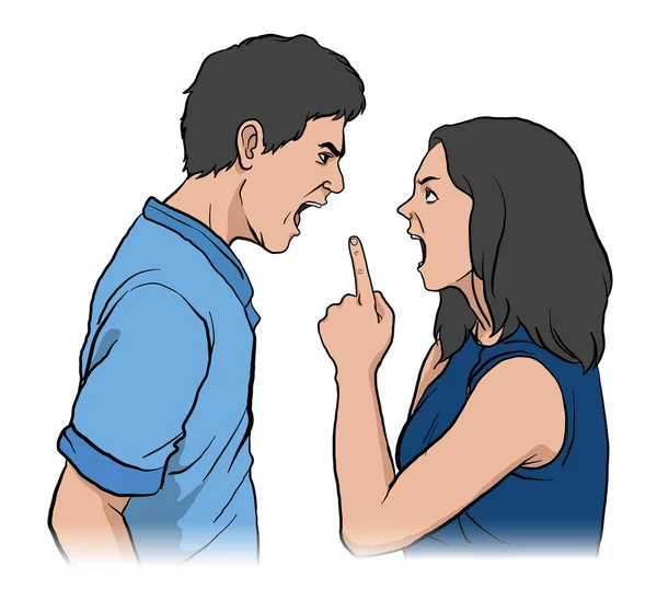 Ilustracja Konfliktu Małżeńskiego Argument — Wektor stockowy