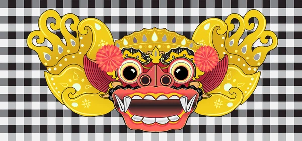Illustration Der Balinesischen Barong Ket Maske — Stockvektor