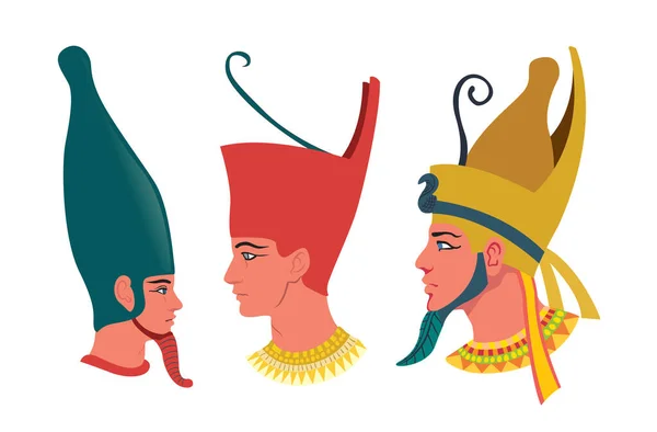 Illustration Têtes Égyptiennes Antiques — Image vectorielle