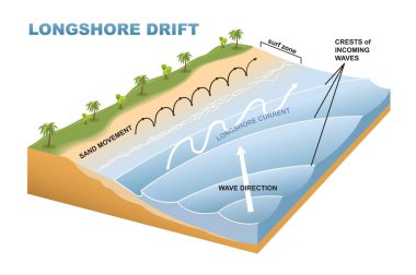 Longshore drift bilgisinin gösterimi