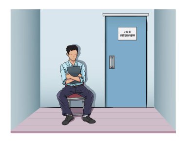 İş görüşmesini bekleyen bir adamın resmi