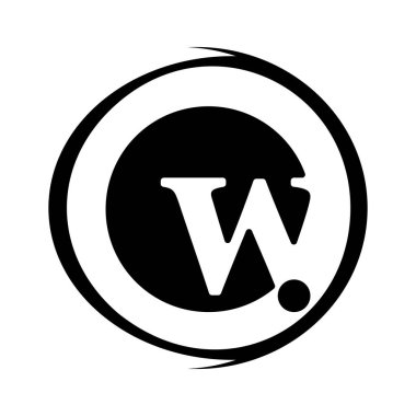 Yaratıcı yeni küçük harf W logo tasarımı, W harfi logo tasarımı ve siyah renkli, yaratıcı siyah zarif logo şablonu.