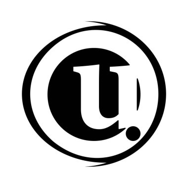 Yaratıcı yeni küçük harf U logo tasarımı, U harfi logo tasarımı ve siyah renkli, yaratıcı siyah zarif logo şablonu.
