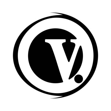 Yaratıcı ilk küçük harf V logo tasarımı, V harfi logo tasarımı ve siyah renkli, yaratıcı siyah zarif logo şablonu.